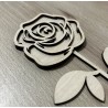 Rose en bois "love"