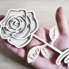 Rose en bois "I love you"