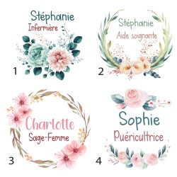 Badge personnalisable - Métier - Fleurs