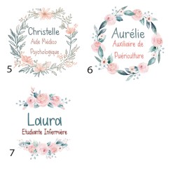 Badge personnalisable - Métier - Fleurs