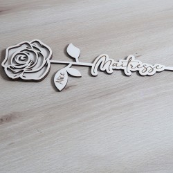 Rose en bois personnalisable "Maîtresse"