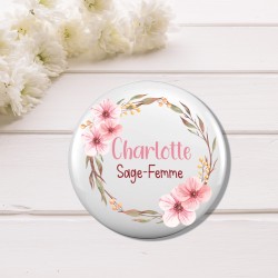 Badge personnalisable - Métier - Fleurs