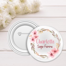 Badge personnalisable - Métier - Fleurs