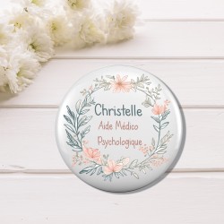 Badge personnalisable - Métier - Fleurs