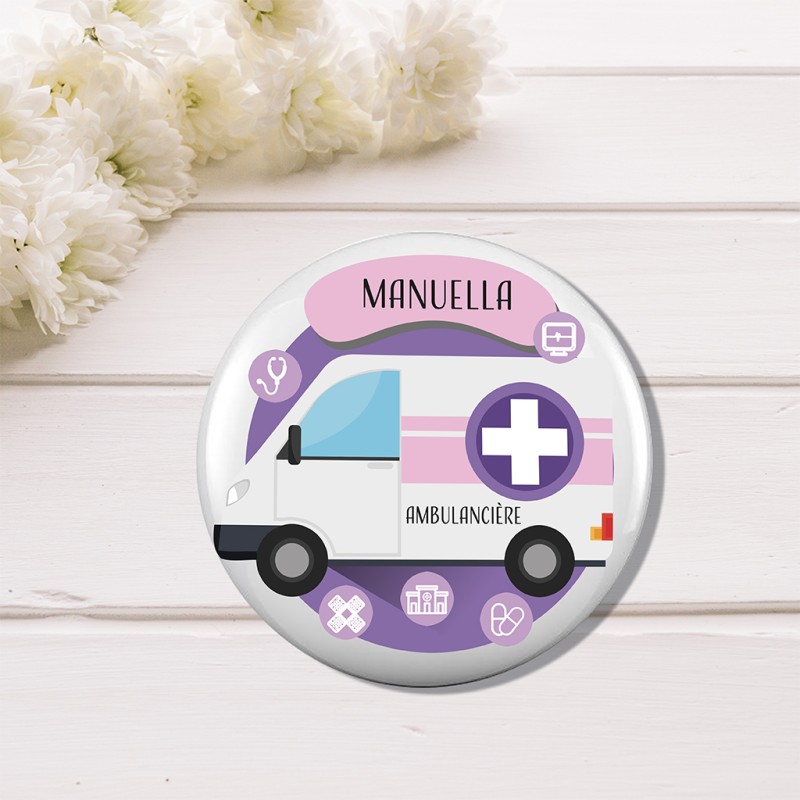 Badge personnalisable - Métier Ambulancière