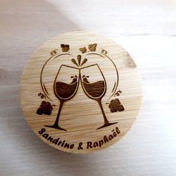 Sous verres bambou rond personnalisables