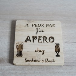 Sous verres bambou personnalisables